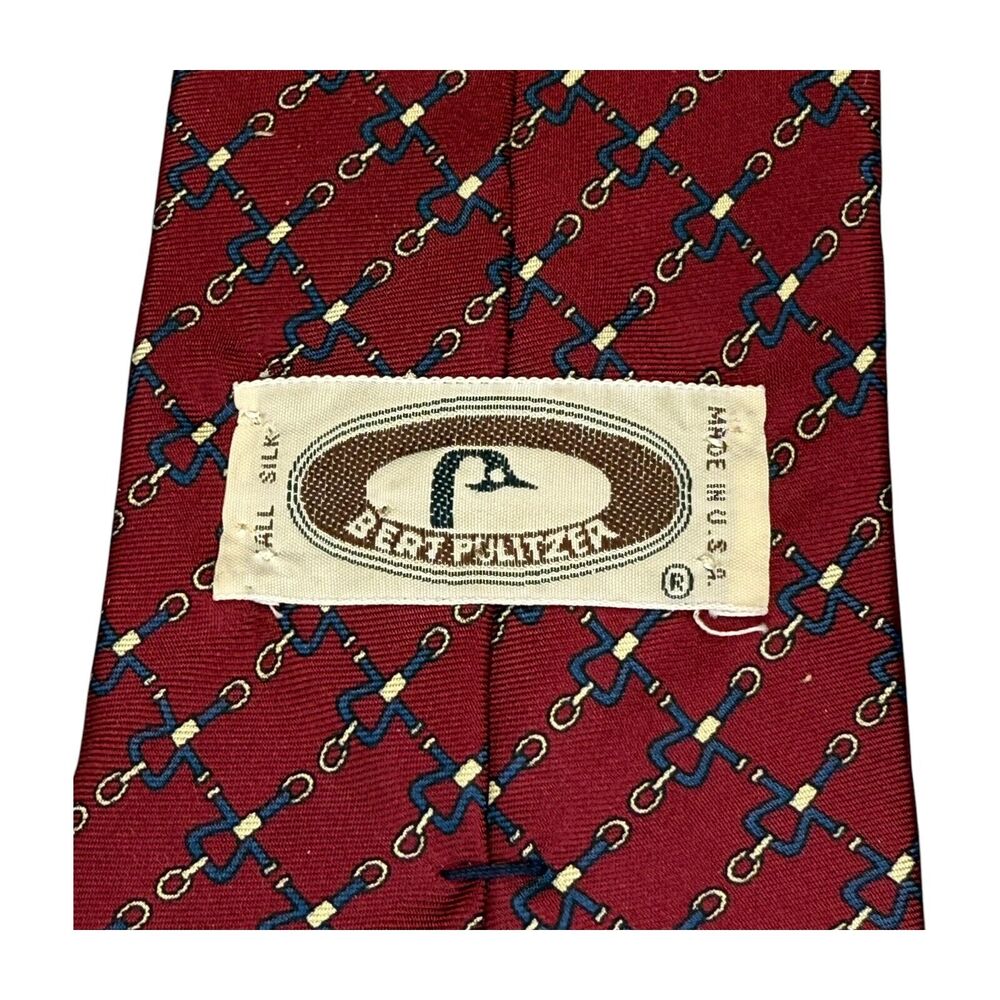 Bert Pulitzer Men’s Necktie Silk Tennis Players & Chain Link Designer Lot of 2 - Picture 7 of 11